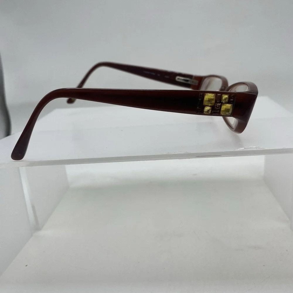Bebe Eyeglasses Women FRAME ONLY Bejeweled 135 Smoked Topaz 728